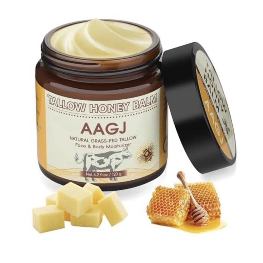 AAGJ Tallow Honey Balm Grass-Fed Tallow Honey Moisturizer Face & Body 4.2 fl oz